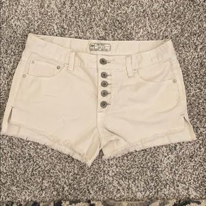 Free People White Denim Shorts